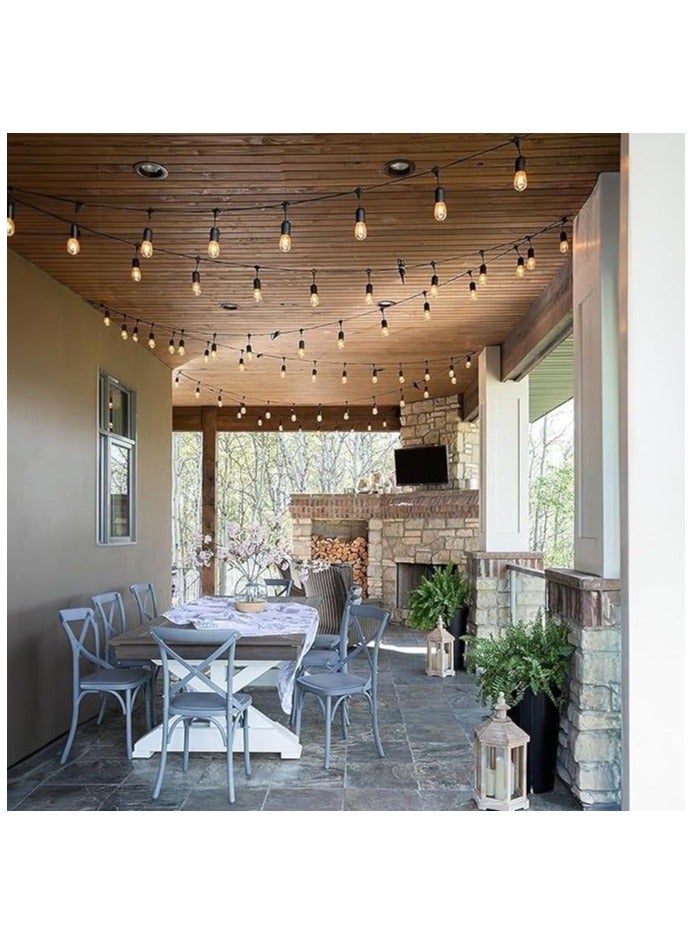 سلسلة مصابيح خارجية تجارية رائعة مقاومة للعوامل الجوية بطول 100 متر و200 حامل ومقابس تعليق وأضواء زخرفية للحديقة الخارجية (المصابيح غير متضمنة) - Image 4