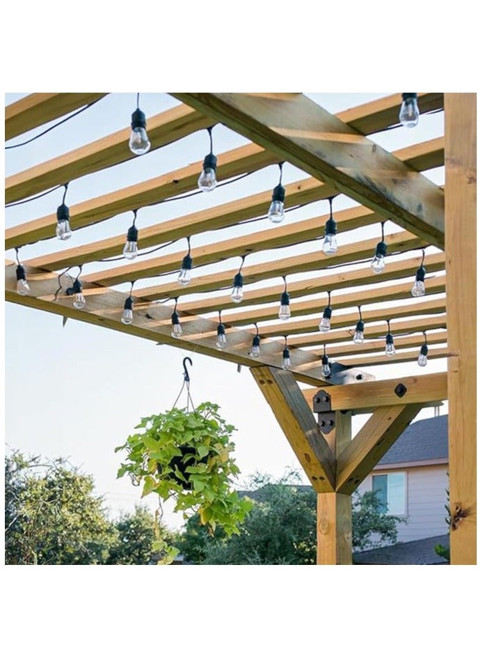 سلسلة مصابيح خارجية تجارية رائعة مقاومة للعوامل الجوية بطول 100 متر و200 حامل ومقابس تعليق وأضواء زخرفية للحديقة الخارجية (المصابيح غير متضمنة) - Image 5