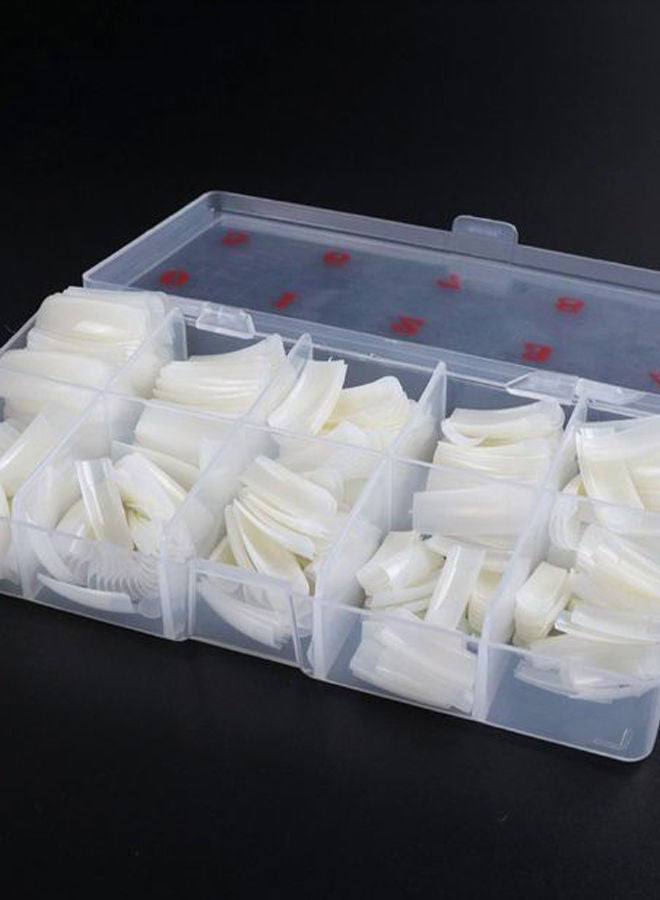 إسكدنيا طقم أظافر مستعارة أنيقة مكون من 500 قطعة أبيض - Image 2