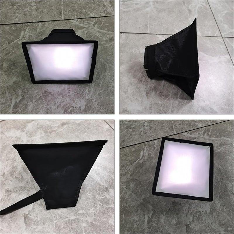 قطعتان من غطاء موزع الفلاش القابل للطي 15x17 سم صندوق إضاءة ناعم لكاميرات DSLR وإضاءة السرعة للتصوير الفوتوغرافي - Image 5