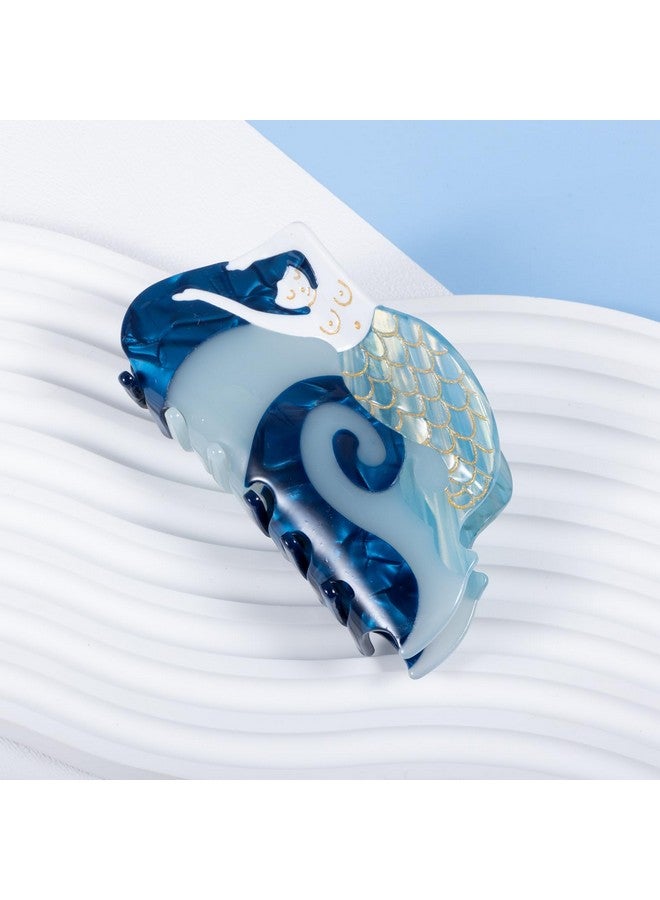 KCHIES Mermaid Hair Claw Clips Blue For Women Girls Thick Fine Thin Hair Styling Accessories Large Non Slip Acetate Strong Metal Hold Jaw Barrettes Headwear Summer Holiday Gift - Image 4
