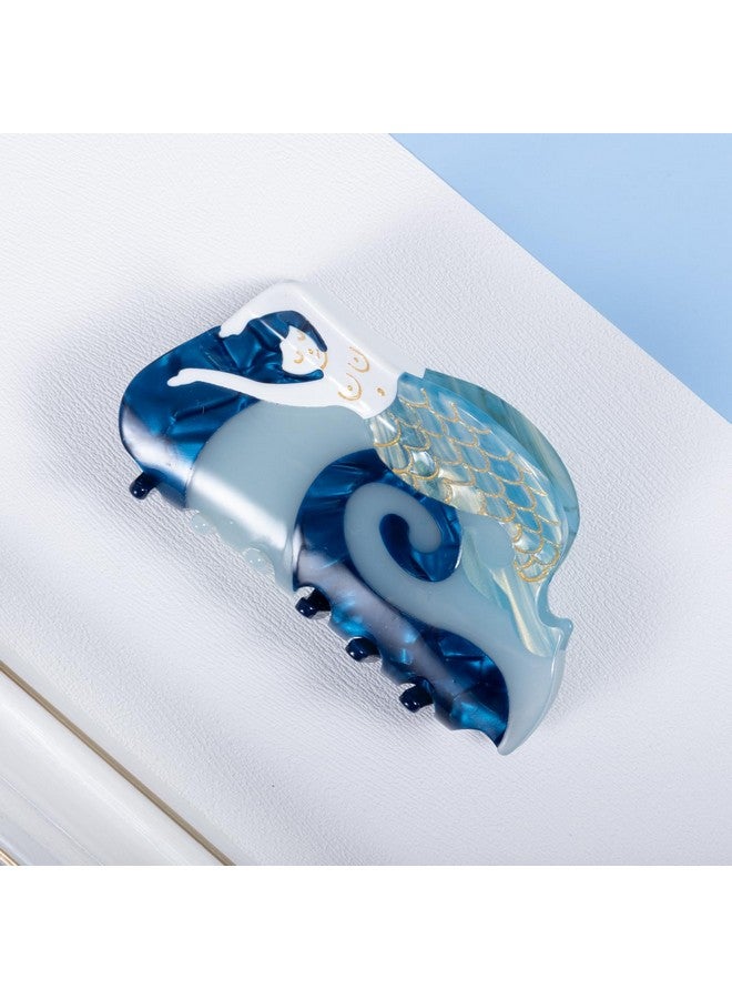KCHIES Mermaid Hair Claw Clips Blue For Women Girls Thick Fine Thin Hair Styling Accessories Large Non Slip Acetate Strong Metal Hold Jaw Barrettes Headwear Summer Holiday Gift - Image 5