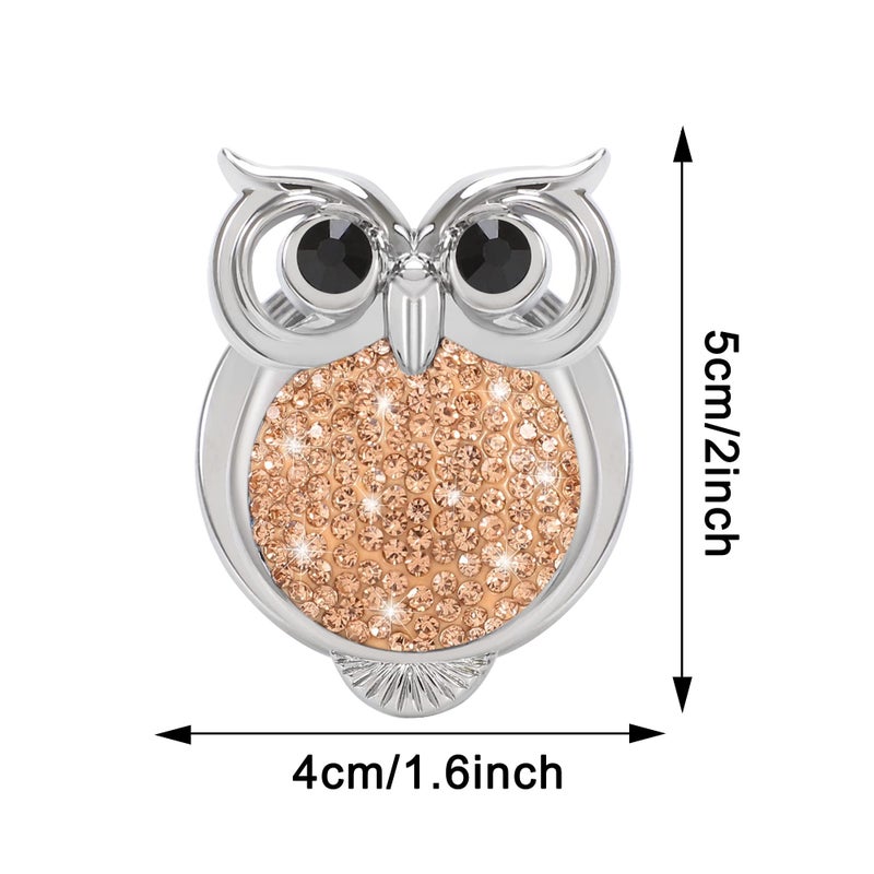 Push Start Button Cover, Bling Crystal Engine Start Stop Button Cover, Car Accessories for Owl Interior Decoration Rhinestone Sticker - Image 2