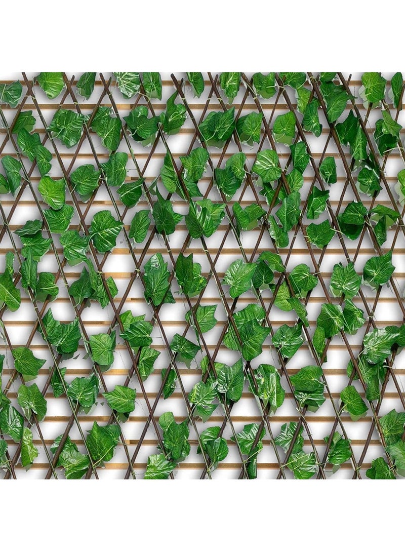 DubaiGallery Decorative Fences Wood Fence Artificial Garden Plant Fence Privacy Screen Anti-UV Stretchable Backyard Home Decoration Green Wall Park  - Image 4