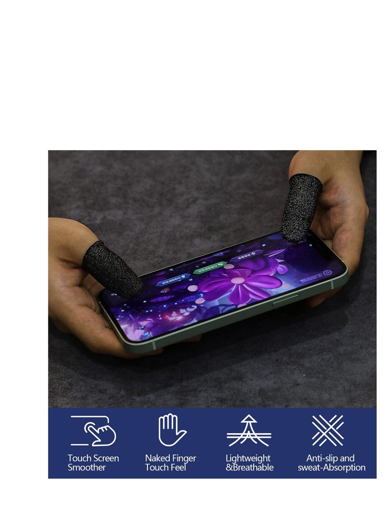 SYOSI Touch Screen Finger Glove Conductive Fiber Fingertips Sweatproof Non-slip Ultra-thin Breathable Universal Touche Screen Finger Sleeves for Android Mobile Games  - Image 3