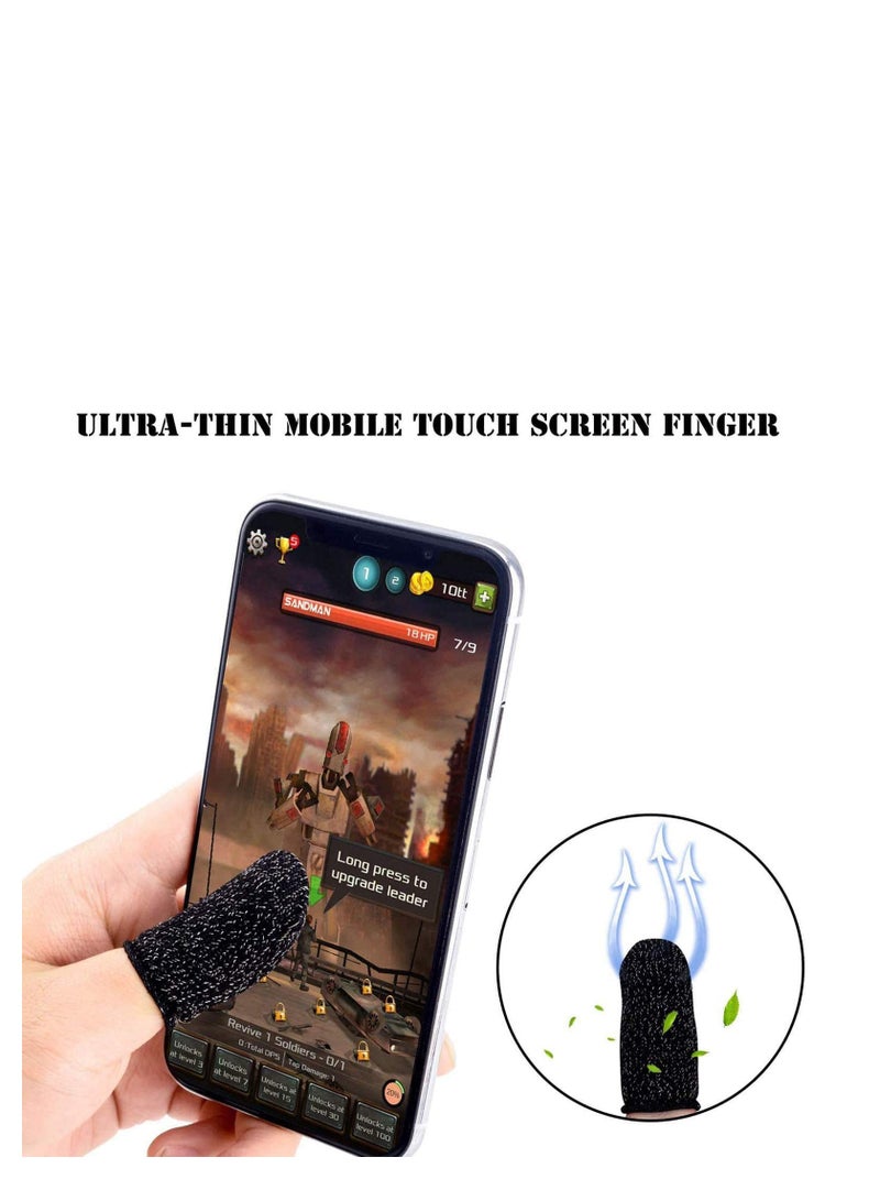 SYOSI Touch Screen Finger Glove Conductive Fiber Fingertips Sweatproof Non-slip Ultra-thin Breathable Universal Touche Screen Finger Sleeves for Android Mobile Games  - Image 4