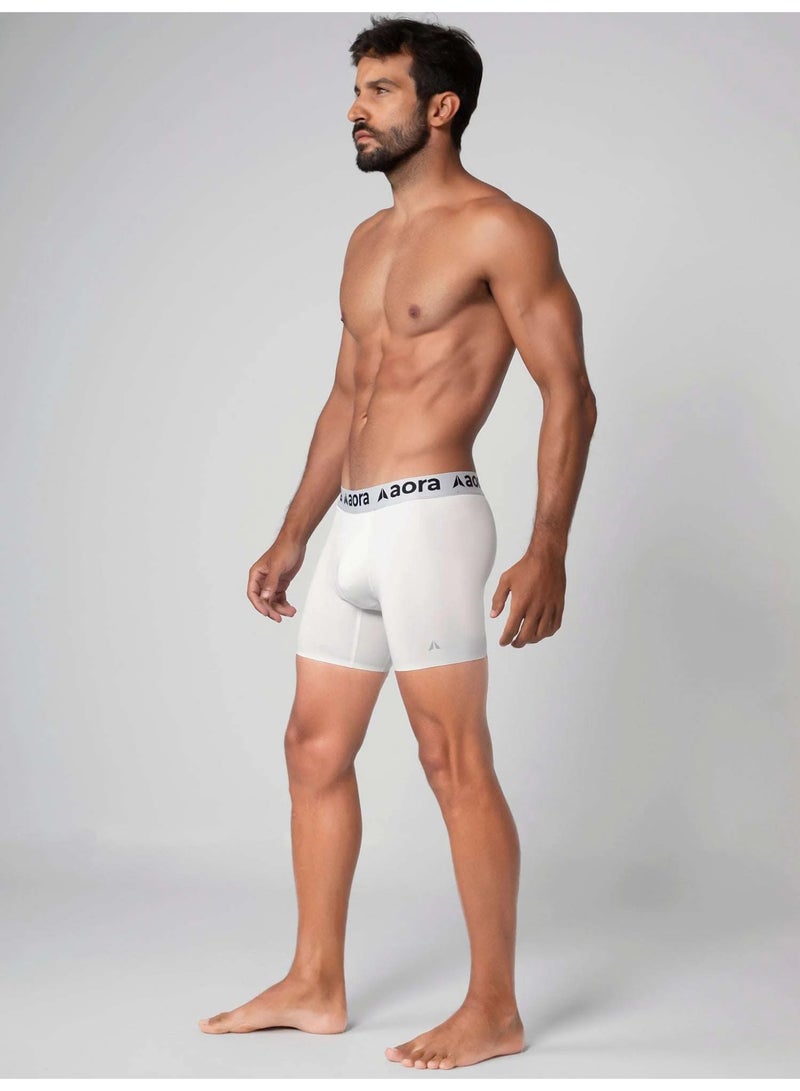 Aora Performance Boxer for Men – Moisture-Wicking Athletic Boxer Briefs – Breathable Stretch Fit Underwear for Daily Comfort & Training – Soft Sweat-Resistant Men’s Underwear (White) - Image 2