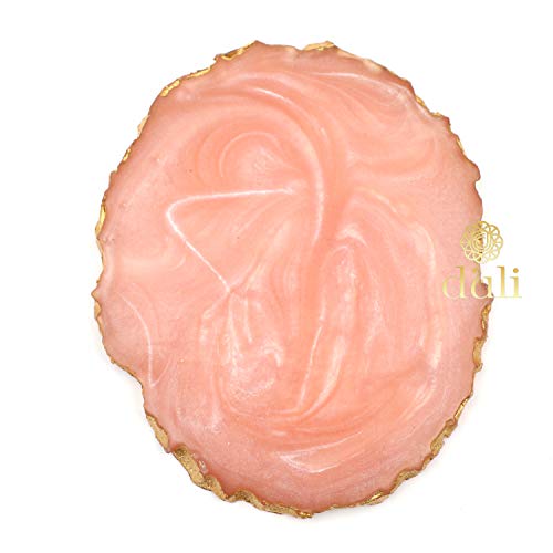 DULI Set of 6 Premium Resin Coasters Tea,Coffee Coasters (10 * 8 cm) (Baby Pink) - Image 4