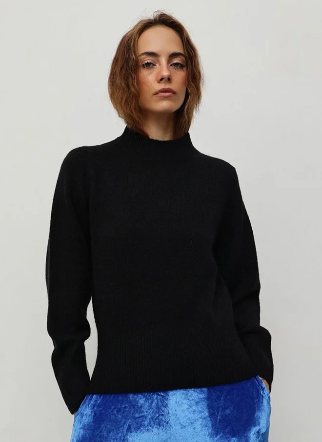 STREET 9 Ribbed Black Pullover for Women