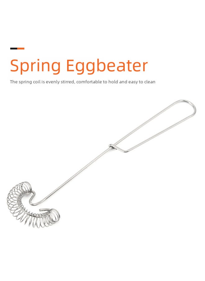 Generic Stainless Steel Spring Egg Beater Egg Mixer Cream And Noodle Mixing Rod Baking Tools In Stock-Color:Stainless Steel Color Spring Egg Beater  - Image 2