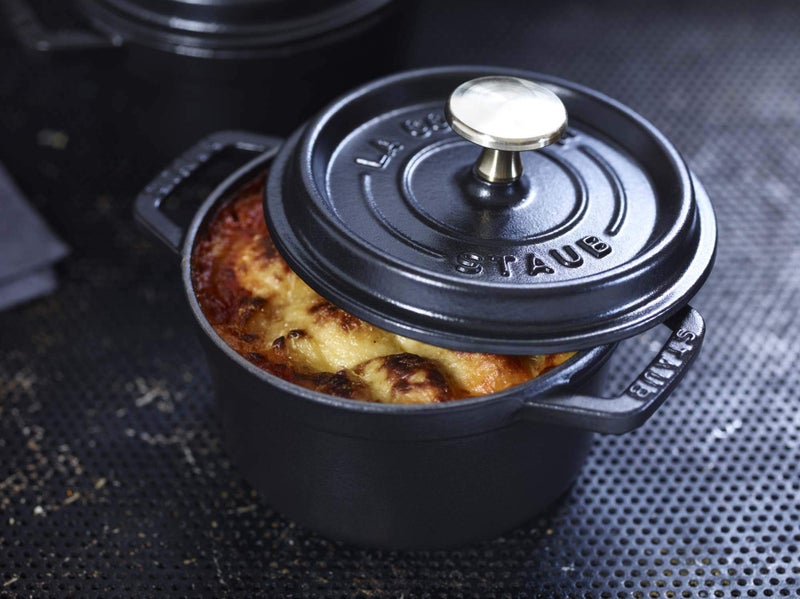 STAUB Cast Iron Dutch Oven 0.75-qt Round Cocotte, Made in France, Serves 1, Matte Black - Image 5
