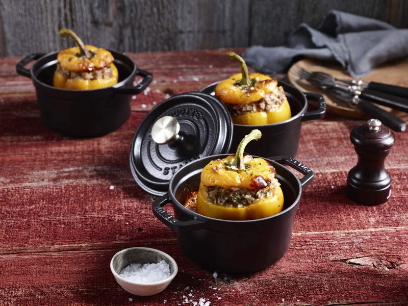 STAUB Cast Iron Dutch Oven 0.75-qt Round Cocotte, Made in France, Serves 1, Matte Black - Image 4