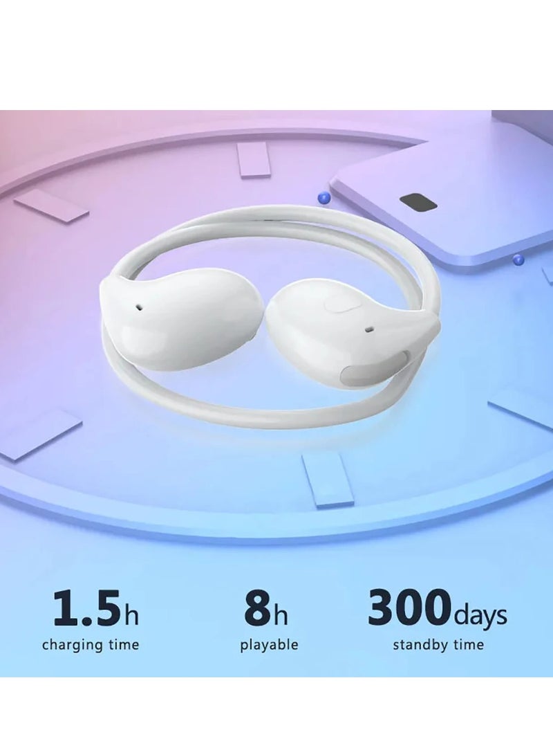 AROAQ Sports Bluetooth Earphones, Wireless HIFI Stereo Earbuds With Microphone, Compact Durable Ear Hook Headset, Comfortable Noise Reduction Headphones For Running Gym Workout, (1 Pair, White) - Image 2