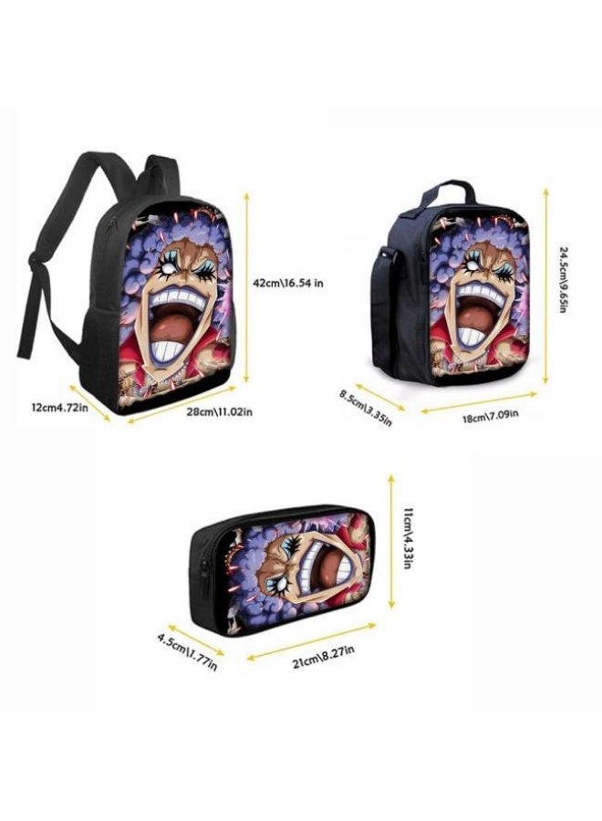 general The latest universal cartoon printed three piece practical bag combination (suitable for students, children, friends, outings, mountain climbing, etc.) - Image 4