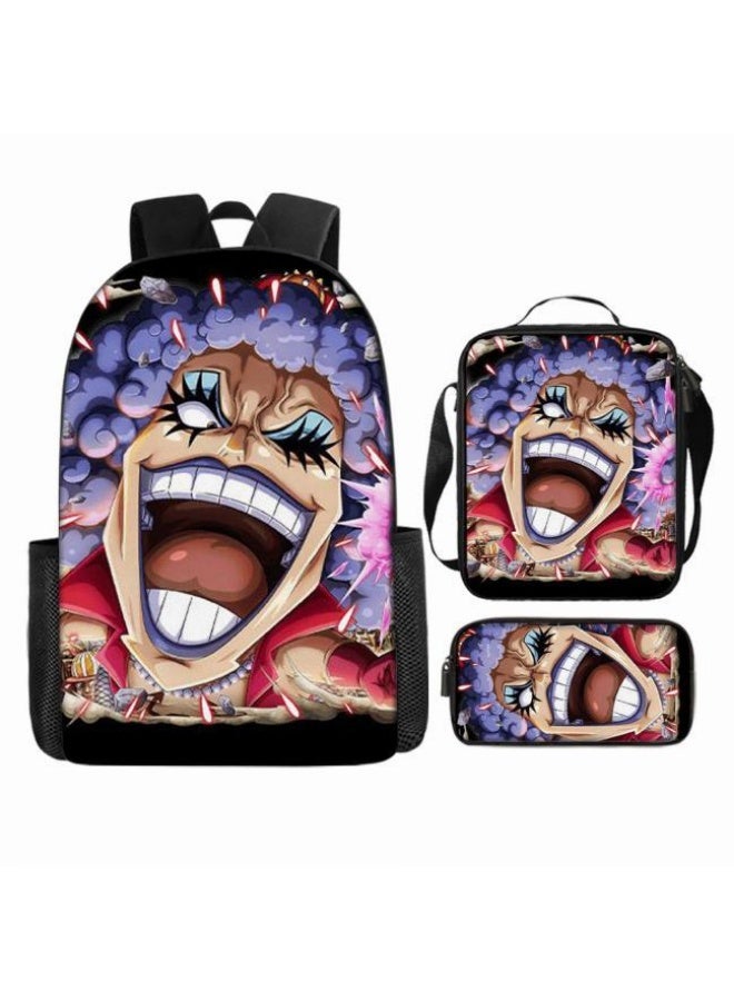 general The latest universal cartoon printed three piece practical bag combination (suitable for students, children, friends, outings, mountain climbing, etc.) - Image 3