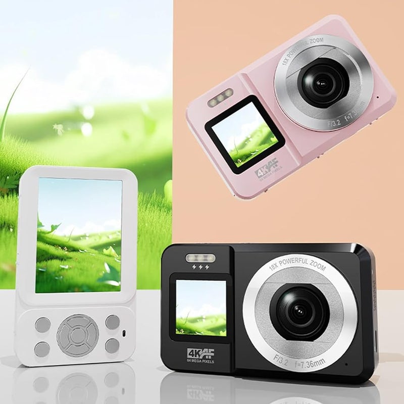 64MP 4K Digital Camera with 64GB Memory 18X Optical Zoom Dual Screen for Travel Selfie Beginners - Image 4