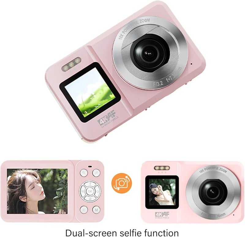 64MP 4K Digital Camera with 64GB Memory 18X Optical Zoom Dual Screen for Travel Selfie Beginners - Image 3