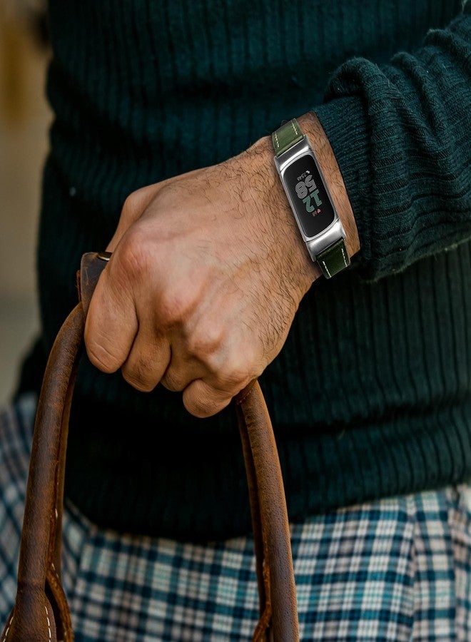 DAVILANE أساور معصم من جلد البقر الناعم متوافقة مع أجهزة Fitbit Charge 5/Fitbit Charge 6 للرجال والنساء، متوافقة مع أجهزة تتبع اللياقة البدنية المتطورة Fitbit Charge 5/Charge 6 - Image 4