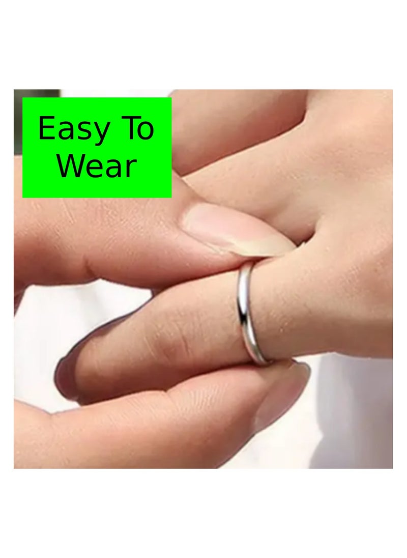 Soko Mesh Exquisite Women's Titanium Steel Band Rings - Handcrafted Silver Ring with Three Diamonds, Timeless Design, Luxury Wedding Band & Fashion Accessory, Perfect Gift for Her, Fine Jewelry Collection  - Image 2