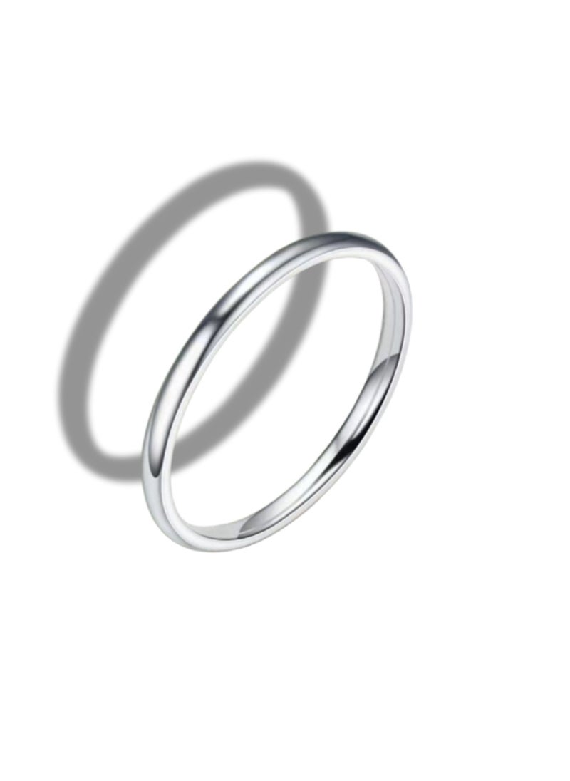Soko Mesh Exquisite Women's Titanium Steel Band Rings - Handcrafted Silver Ring with Three Diamonds, Timeless Design, Luxury Wedding Band & Fashion Accessory, Perfect Gift for Her, Fine Jewelry Collection  - Image 5