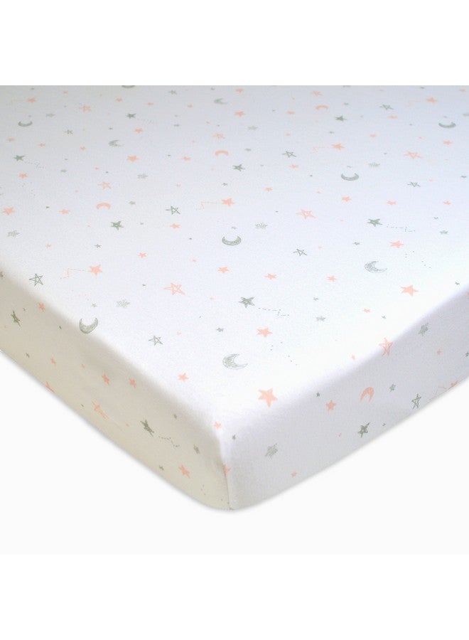 TL Care TL Care 2 Pack 100% Natural Cotton Fitted Mini Crib Sheets 38" x 24" - Soft & Breathable Small Nesting Portable Sheets, Fits Pack N Play Mattresses, Pink Stars/Zigzag, for Boys & Girls - Image 5