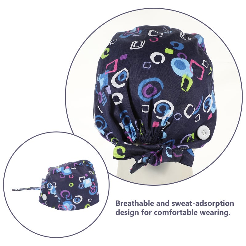 Sweat Absorbing Hat Printing Lace Up Cotton Work Protector - Image 3