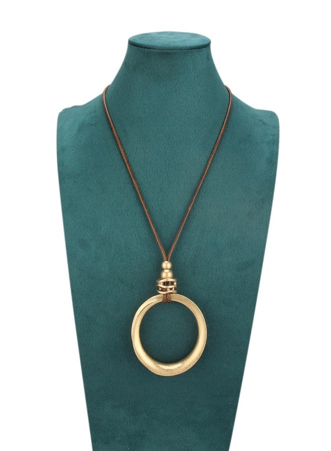 JAOYU Boho Vintage Necklace Boho Circle Pendant Necklace Unique Braided Leather Choker Long Casual Necklaces Trendy Statement - Image 2