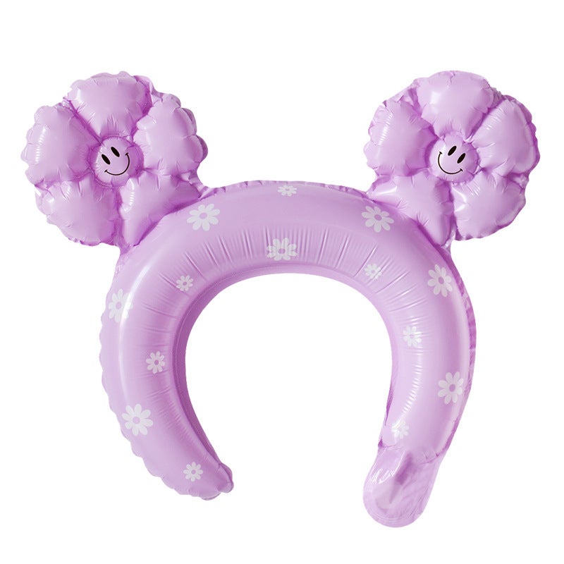 New Smiley Daisy Handheld Stick Medium Stick Aluminum Film Balloon Headwear Headband Stall Push-Sweep Code Activity Balloon - Image 1