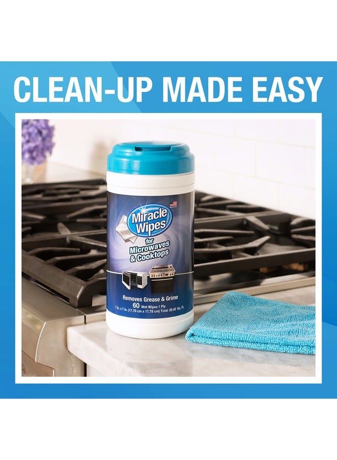 MiracleWipes for Microwaves and Cooktops, Easily Removes Food and Grime Buildup, Safe and Convenient Stove Top Cleaner, Great for Home and Kitchen Use - 60 Count - Image 3