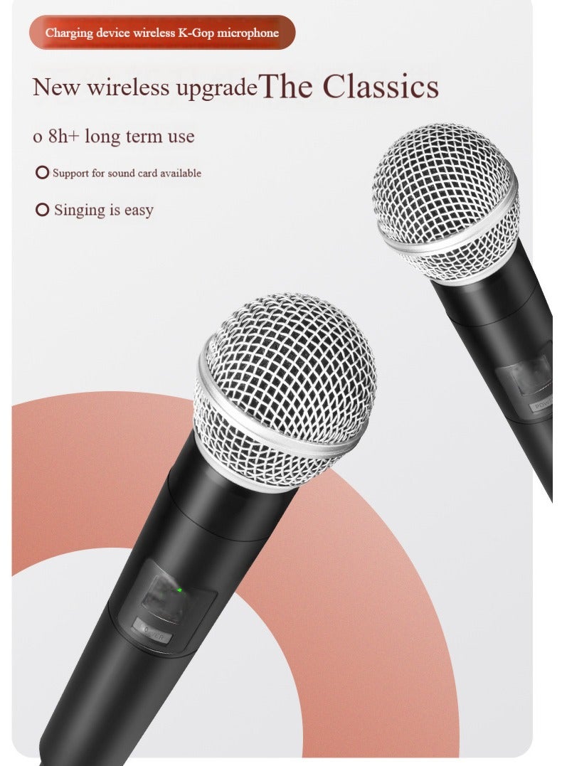 2 Pack Wireless Microphone, 8 hours of battery life，Universal Handheld Karaoke Mic Speaker, Outdoor Indoor Cordless Microphone System with USB Receiver for Singing,Karaoke,Speech,Wedding  - Image 2