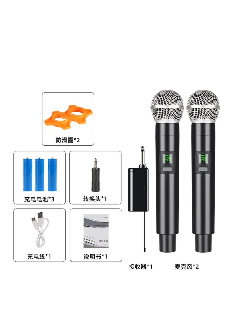 2 Pack Wireless Microphone, 8 hours of battery life，Universal Handheld Karaoke Mic Speaker, Outdoor Indoor Cordless Microphone System with USB Receiver for Singing,Karaoke,Speech,Wedding  - Image 1