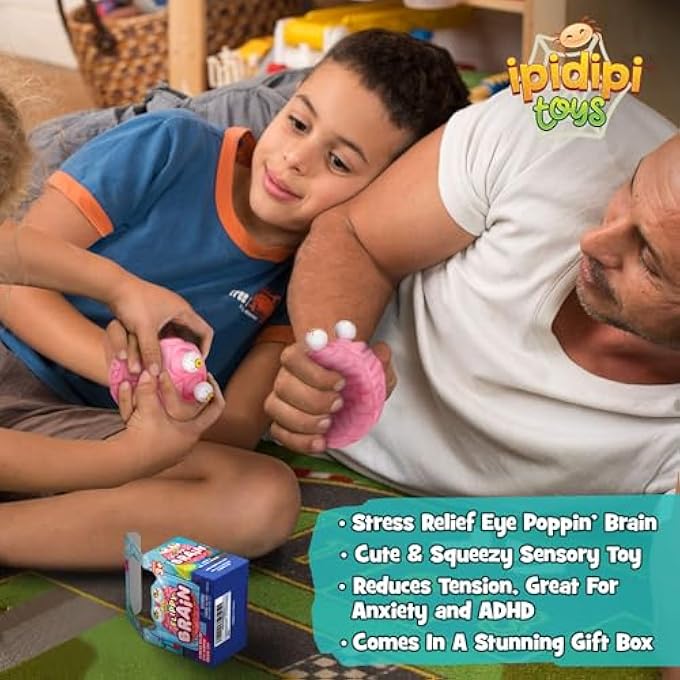 IPIDIPI TOYS Flippy Brain Squishy Eye Popping Squeeze Fidget - Stress Relief Ball - Anxiety Reducer Sensory Play - Gag for and Girls - Suitable for Autism, ADHD - Image 2
