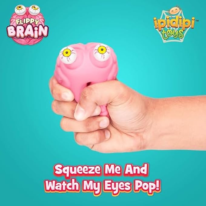 IPIDIPI TOYS Flippy Brain Squishy Eye Popping Squeeze Fidget - Stress Relief Ball - Anxiety Reducer Sensory Play - Gag for and Girls - Suitable for Autism, ADHD - Image 5
