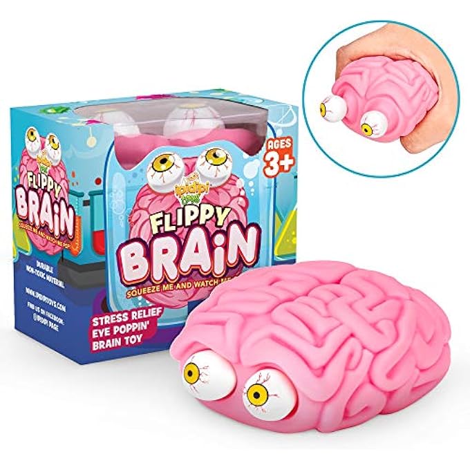 IPIDIPI TOYS Flippy Brain Squishy Eye Popping Squeeze Fidget - Stress Relief Ball - Anxiety Reducer Sensory Play - Gag for and Girls - Suitable for Autism, ADHD - Image 1
