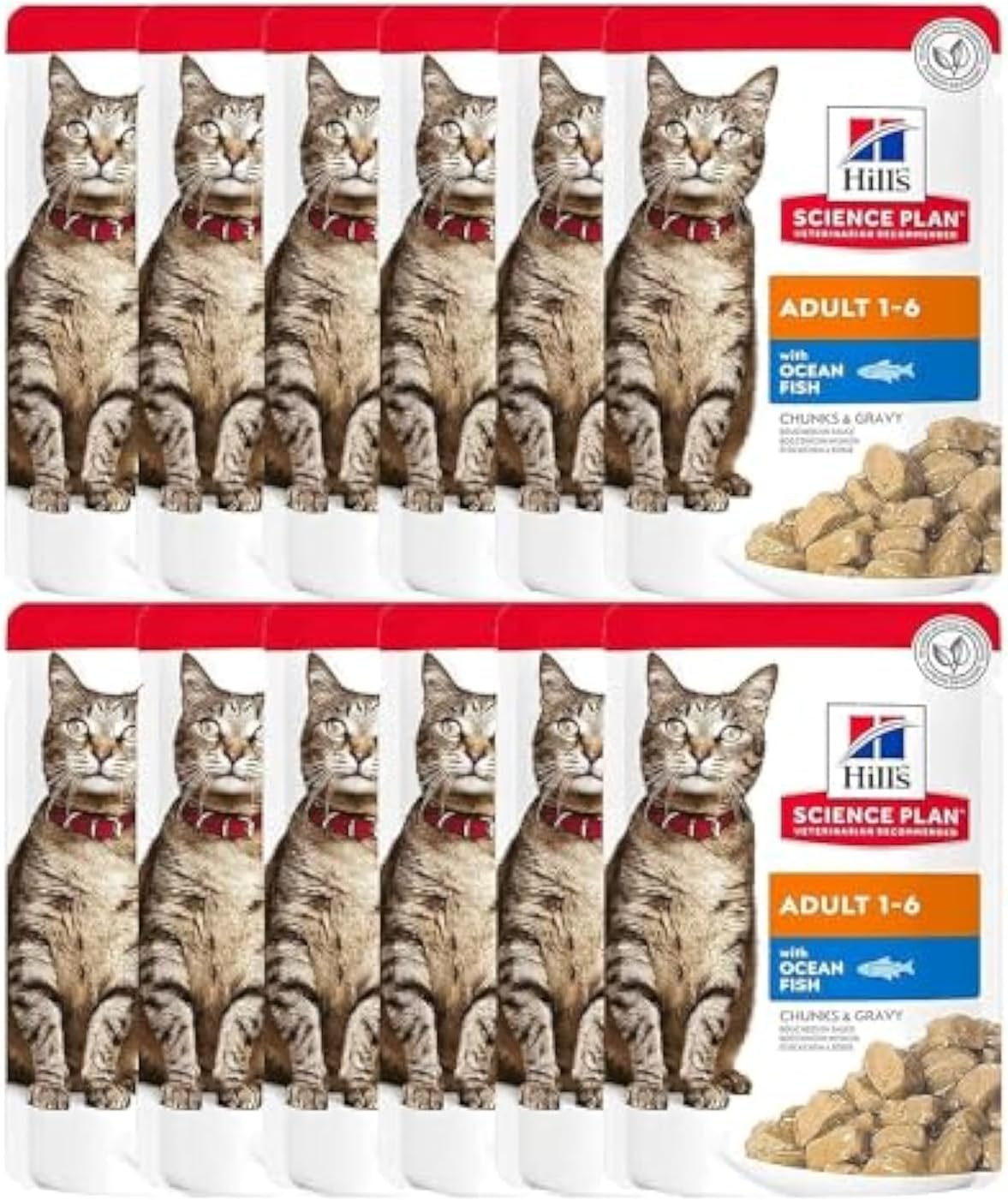 Hills Hill’s Science Plan Adult Wet Cat Food Ocean Fish Pouches - (12x85g)