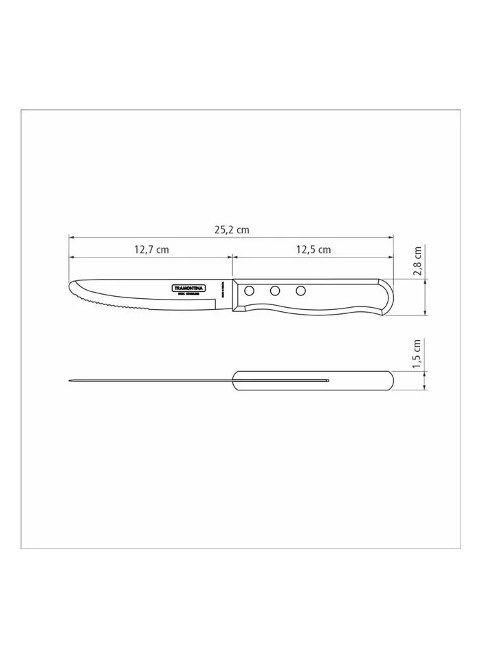 TRAMONTINA Tramontina Jumbo 5 Inches Steak Knife with Stainless Steel Blade and Treated Red Dishwasher Safe Polywood Handle