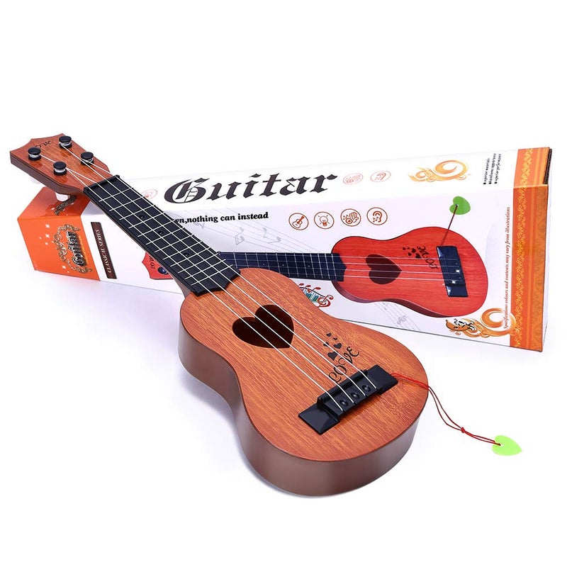 YEZI Kids Toy Classical Ukulele Guitar Musical Instrument, Brown - Image 2