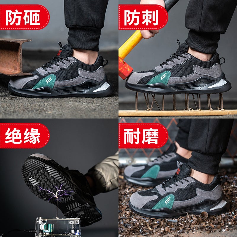 Labor Protection Shoes For Men, Anti-Smash And Anti-Puncture Work Shoes, Lightweight Safety Protection Construction Site Work Shoes, Wear-Resistant Old Safety Shoes, Steel Toe - Image 3