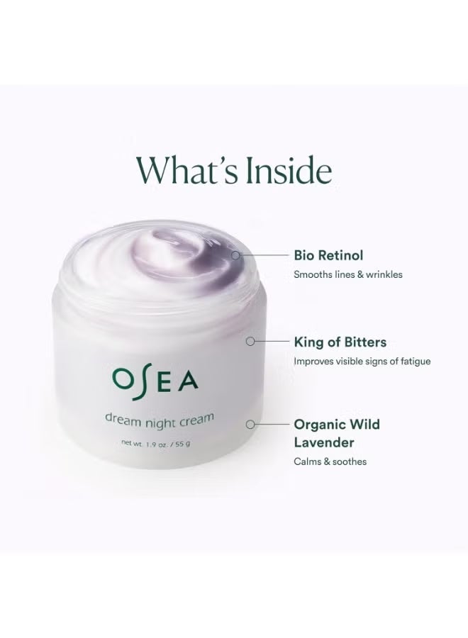OSEA Dream Night Cream - Anti-Aging Hydrating Face Cream with Algae-Derived Bio Retinol - Plumps, Firms, & Smooths Line and Wrinkles - Image 3