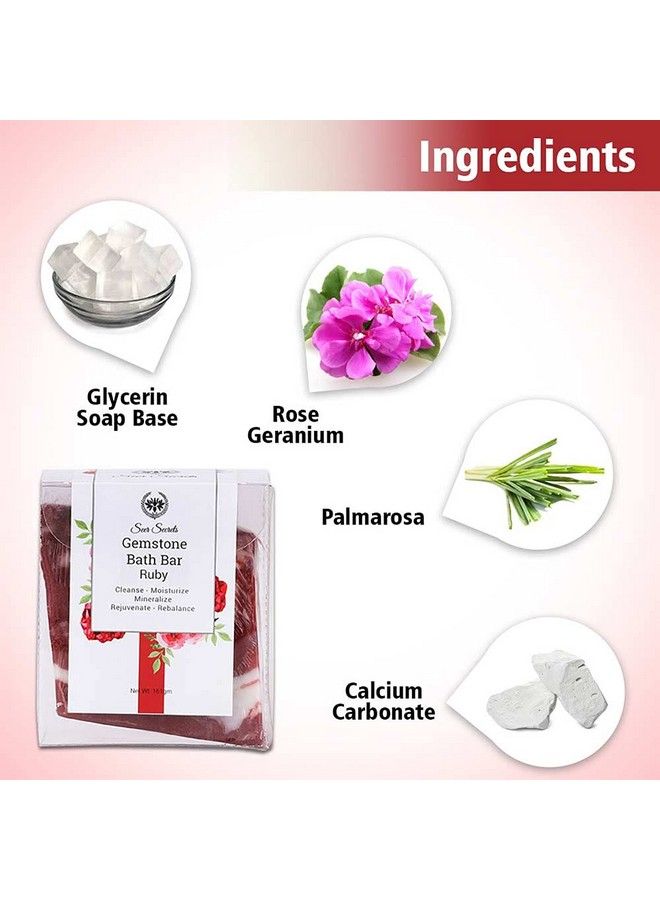 Seer Secrets 100% Natural Luxury Handmade Gemstone Ruby Bath Bar ; Made With Organic Ingredients ; Bath Soap Free From Paraben Sulphate & Chemicals (Pack Of 3) - Image 5