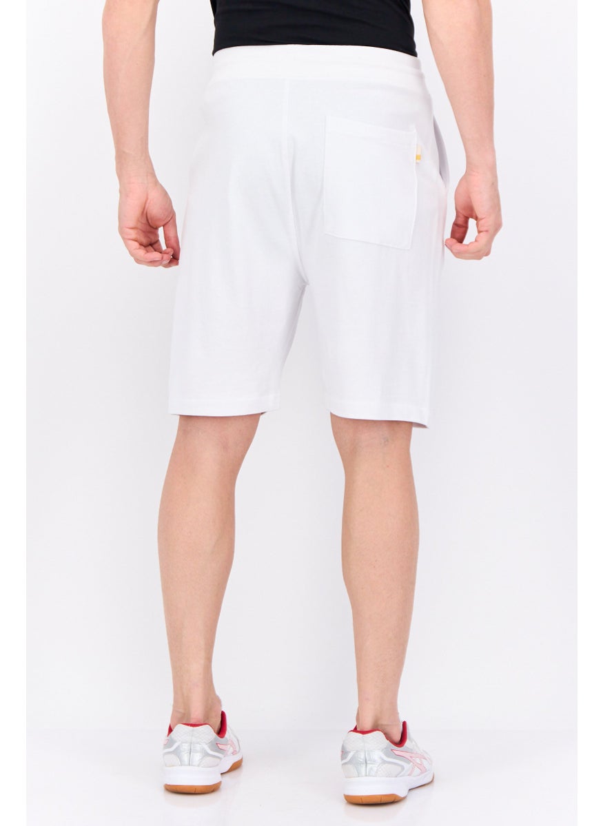 Gazzarrini Men Drawstring Brand Logo Basic Shorts, White  - Image 2