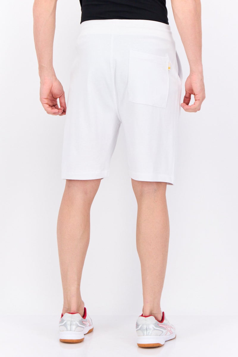 Gazzarrini Men Drawstring Brand Logo Basic Shorts, White - Image 2
