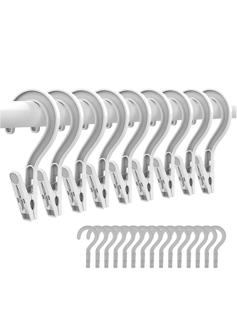 24pcs Laundry Hooks Plastic Clothes Boot Hangers Pins Super Strong Hanger Clips for Laundry Hooks Boot Hangers Plastic Clothes Pins Hanger Clips for Bathroom Travel Portable,White - Image 1
