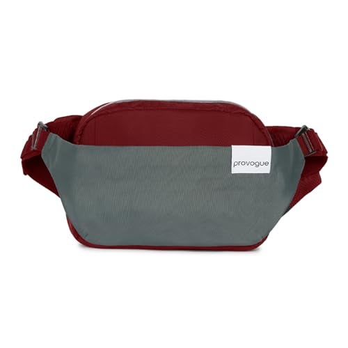 Provogue Rover Waist Bag for Men & Women, Crossbody Waist Pouch with Zippered Compartments & Adjustable Strap,Multipurpose Fanny Pack for Travel & Outdoor Activities Chest Bag, Wine Red - Image 1
