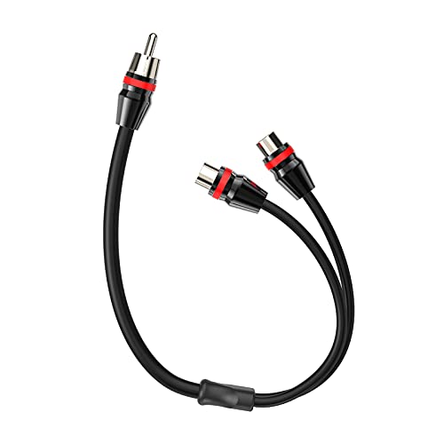 ROCKRIX 1ft 2 Female to 1 Male Nickel Plated RCA Y Adapter Splitter Connector Cable (2 Pack) - Image 3