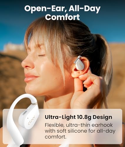 Cleer ARC 4 Plus Open Ear Earbuds,True Wireless Bluetooth Earphones with Dolby Audio and Head Tracking, Earhook Earbuds with 34H Playtime, IPX7 Waterproof Sports Headphones for Workout, EQ, White - Image 4