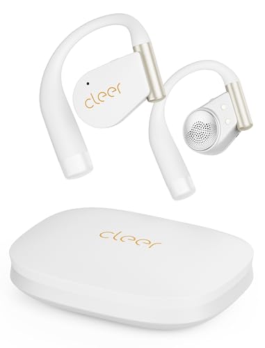 Cleer ARC 4 Plus Open Ear Earbuds,True Wireless Bluetooth Earphones with Dolby Audio and Head Tracking, Earhook Earbuds with 34H Playtime, IPX7 Waterproof Sports Headphones for Workout, EQ, White - Image 1