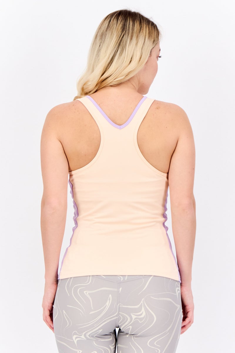 Adidas Women Sportswear Fit Sleeveless Training Tank Top, Peach  - Image 3