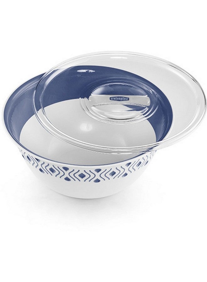 Stefanplast 3-Piece Tosca Multipurpose Plastic Bowl with Lid White and Blue 13 x 30.1 x 30.1 cm 55201 - Image 3