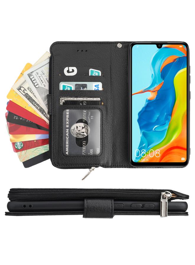 S-TOP Case For Huawei P30 Lite Microfiber Zipper Horizontal Flip Leather Case - Image 4